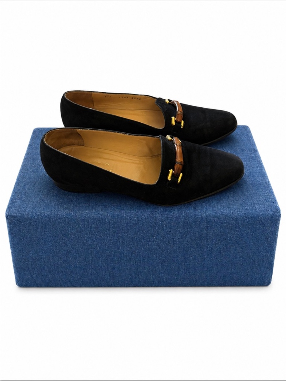 Authentic Gucci Black Suede Bamboo Horsebit Loafers - Picture 2 of 7